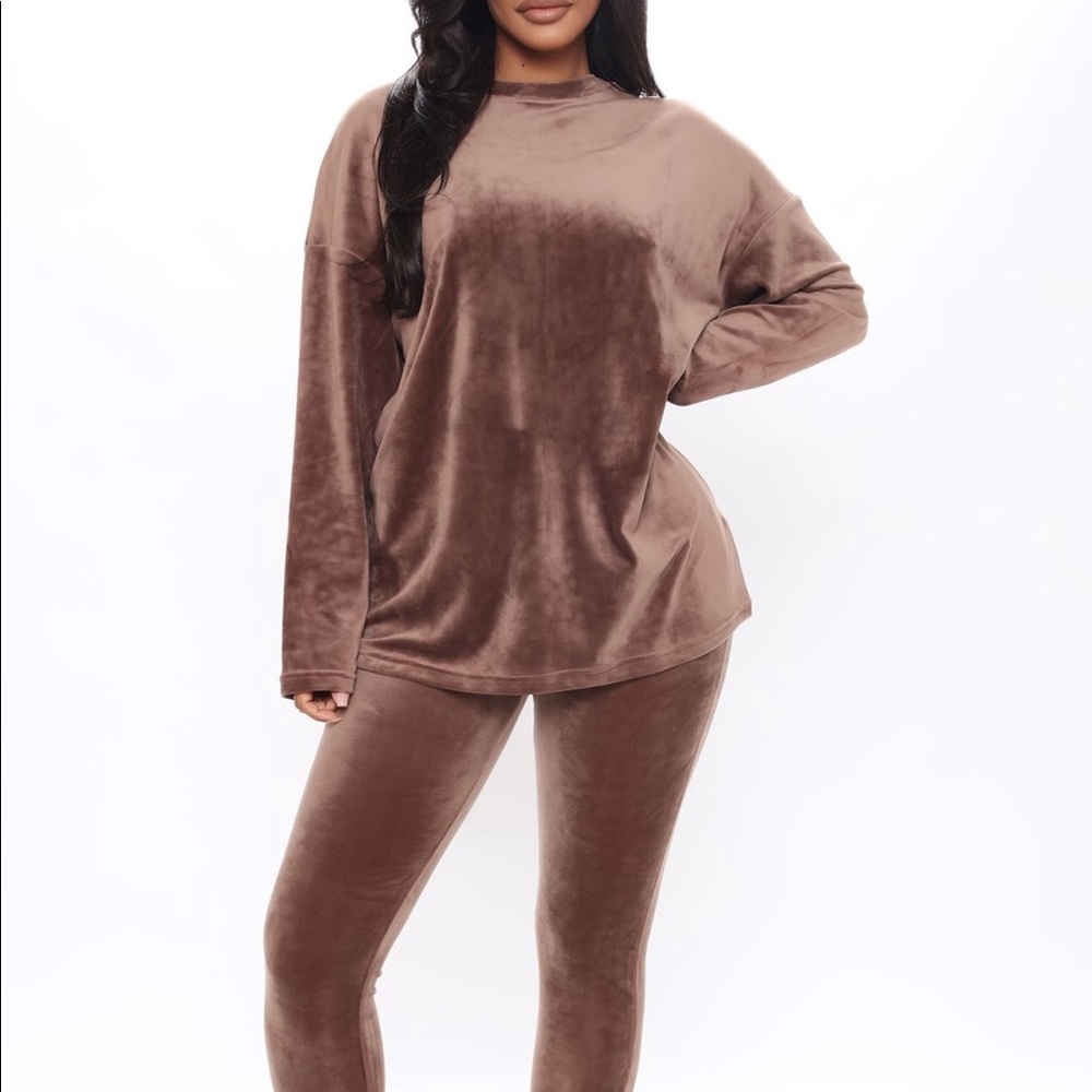 Feelin' Softie Velour Pant Set - Mocha